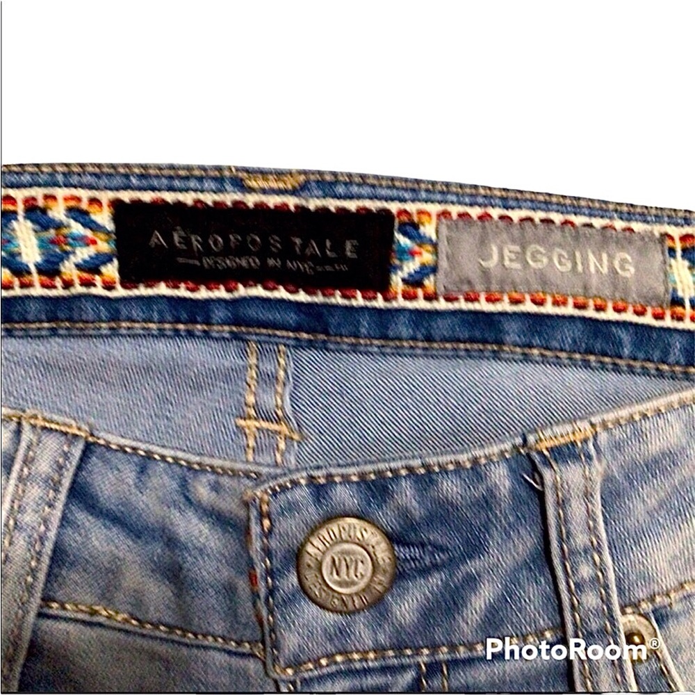 NWT Aeropostale Low Rise Distressed Jeggings Skinny Jeans Size 0 - Picture 4 of 10